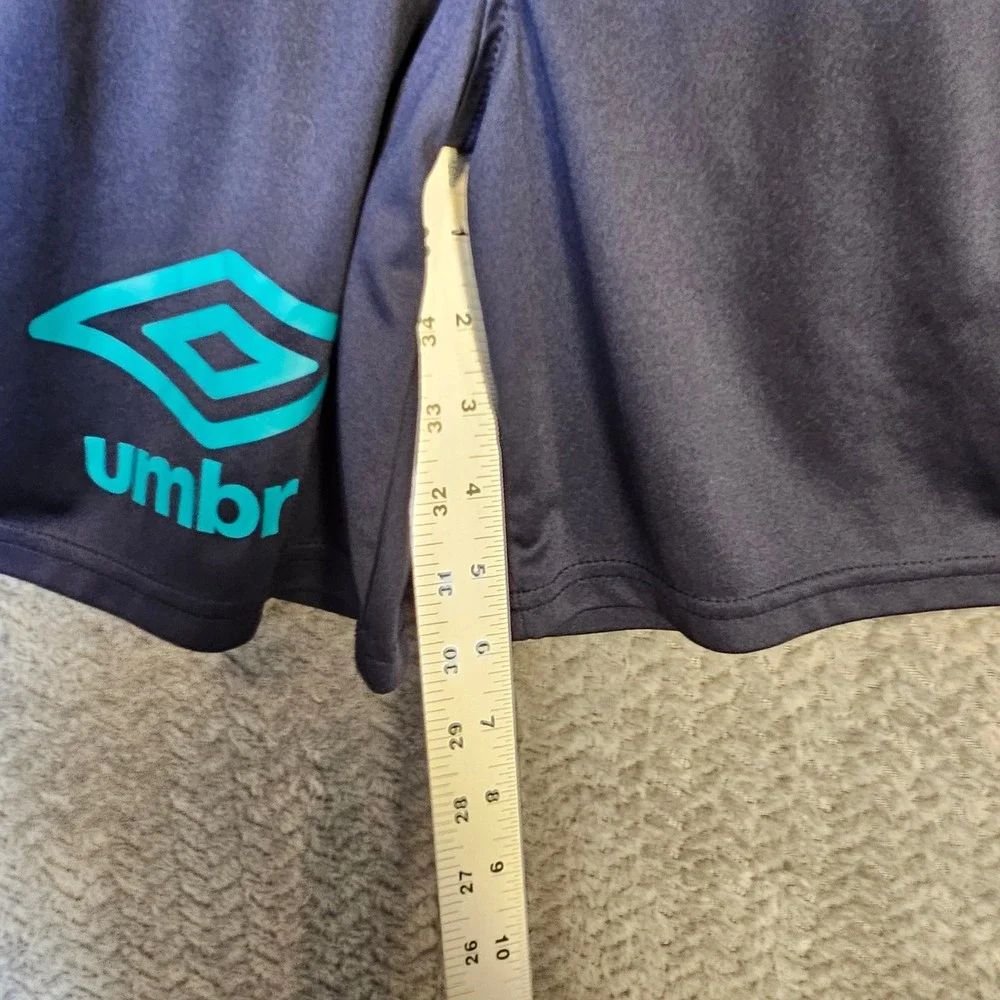 Vintage Umbro Kid Navy Blue Teal Athletic Soccer Shorts Size M 8 Pink Drawstring